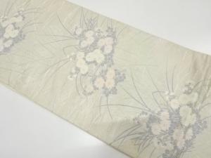アンティーク　菊に草葉模様織り出し袋帯（材料）